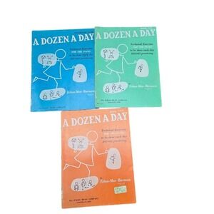 VTG 50s A Dozen A Day Piano Books Technical Exercises Edna-Mae Burnam‎